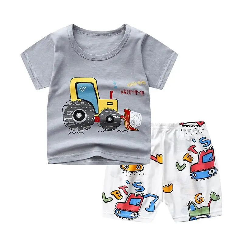 Mickey Mouse Clothes Set For Toddler Costume Summer Cartoon Character Tshirts Sports Clothing Set Infant Baby Kids Outfits