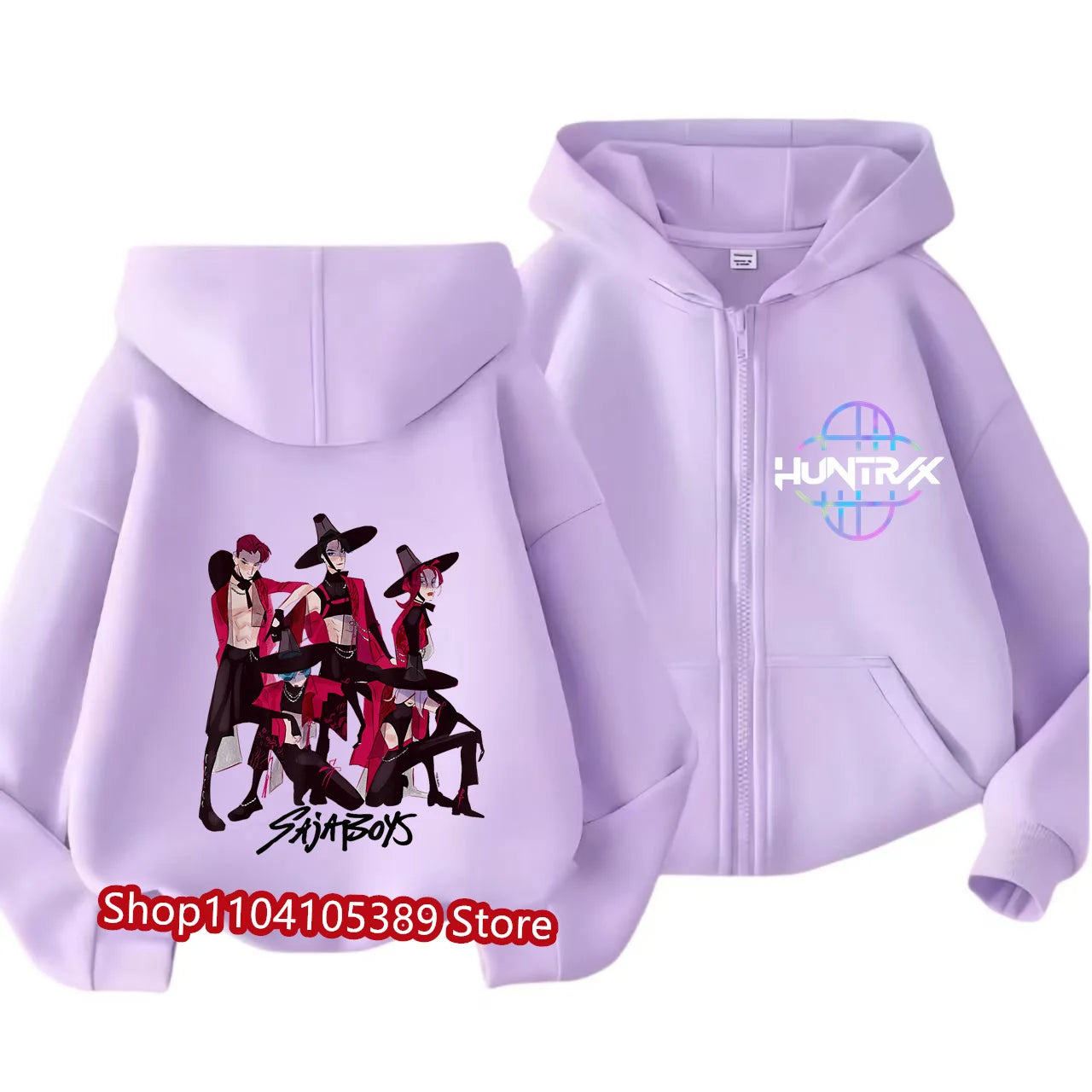 Kpop Demon Hunters Zipper Hoody Children Huntrix Rumi Zoey Cartoon Fashion Zip Sweatshirt Boy Girl Casual Tops Kids Clothes Gift