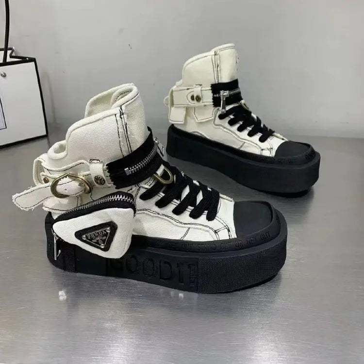 Shoes for Women Women's Ankle Boots Trendy Retro Denim High-top Women Shoes High-quality Platform Luxury Lady Shoes Botas Mujer