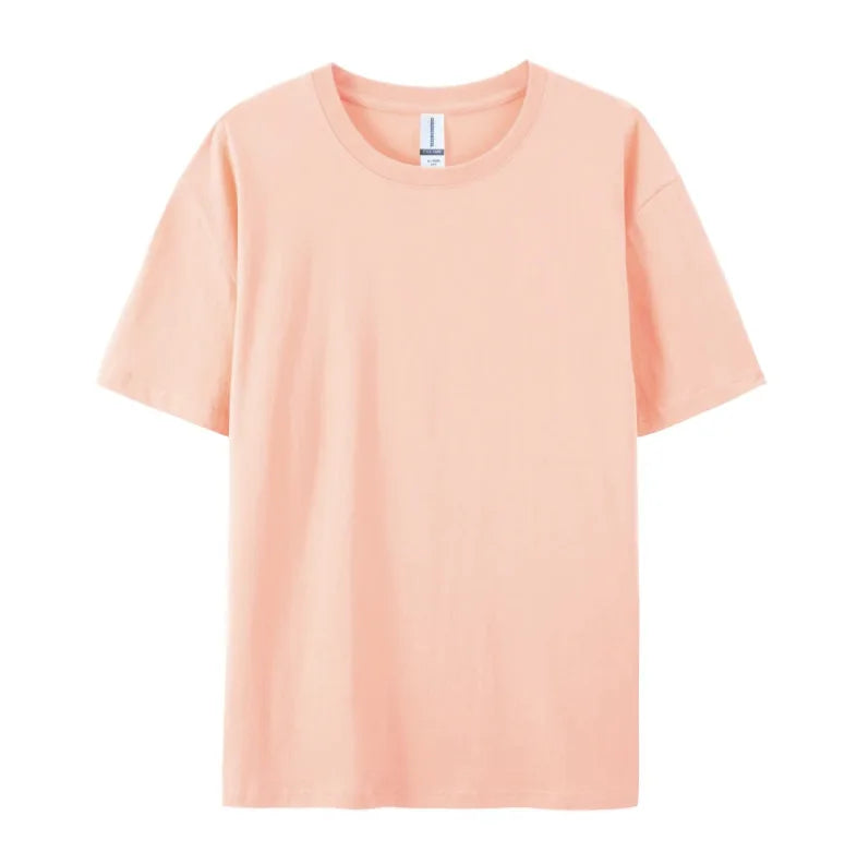 180g Solid Color 100% Cotton Men T Shirt Hip-Hop Cotton T-shirt O-neck Summer Male Causal Tshirts Fashion Loose Tees SD0021