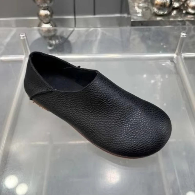 2025 New Women's Single Shoes Summer New Round Head Shallow Mouth Casual Comfortable Soft Sole Wear-resistant Shoes