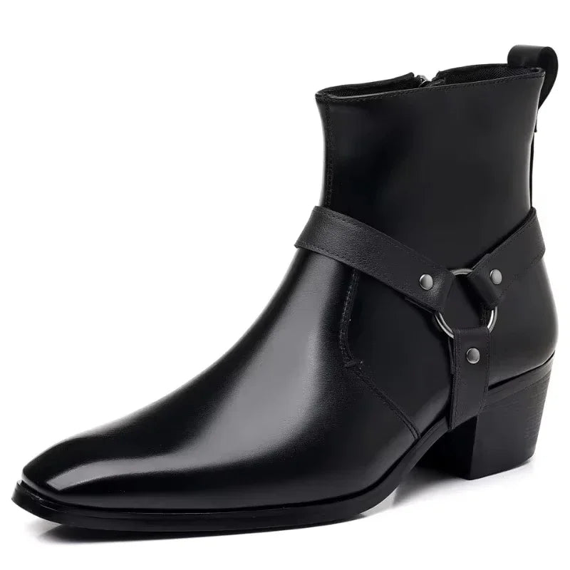 Men's Boots Fashion Designer Chelsea Boots Luxury High Quality Men Cowboy Boots Black Brown Zip Wedding Office Dress Shoes Male
