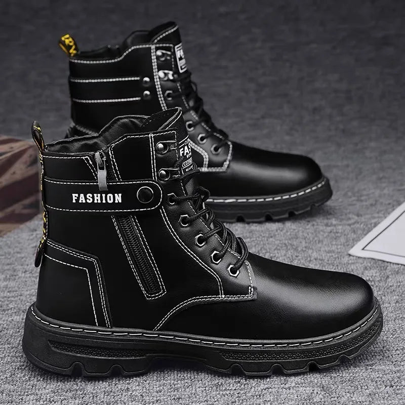 Men's Works Boots Spring Autumn Anti-slip Waterproof Male Sneakers Desert Tactical Boots Outdoor Travel Wear-resistant Man Shoes