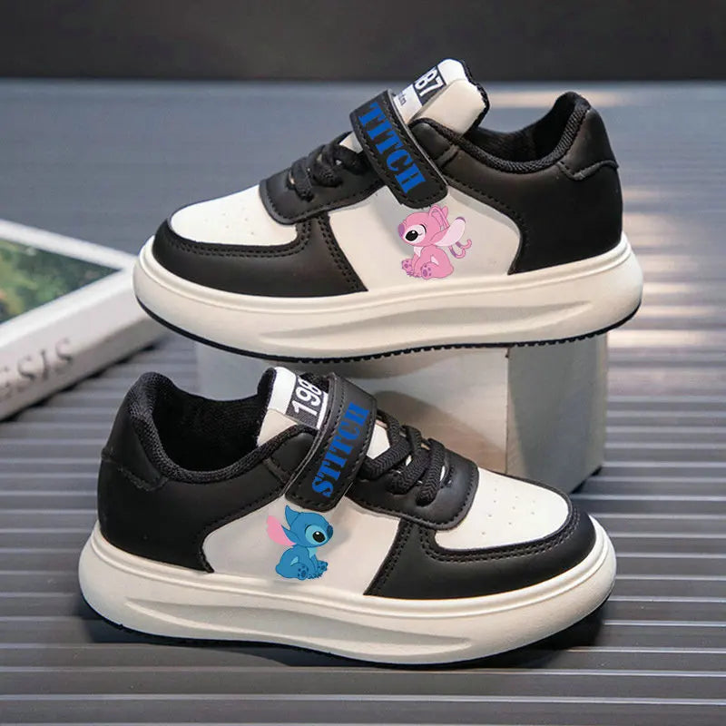 Stitch Children's casual shoes Girls' Sneakers boys White student shoes Cartoon cute Solid sole Kids Running sports shoes 26-37