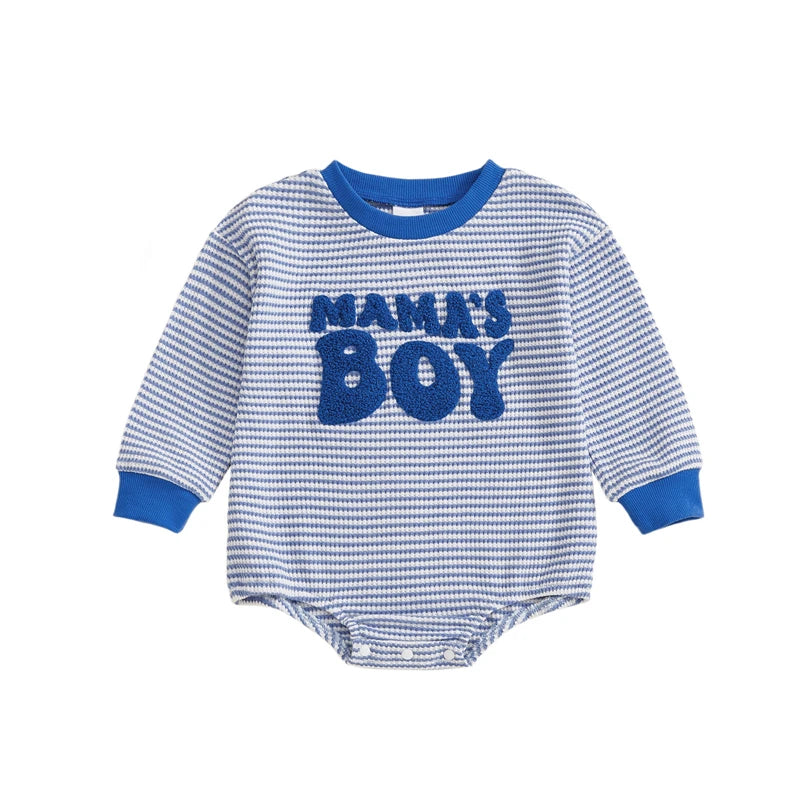 Fashion Baby Romper Autumn Baby Boy Clothes Cotton Striped Embroidery Letter Infant Romper Newborn Clothing 3-18 Months