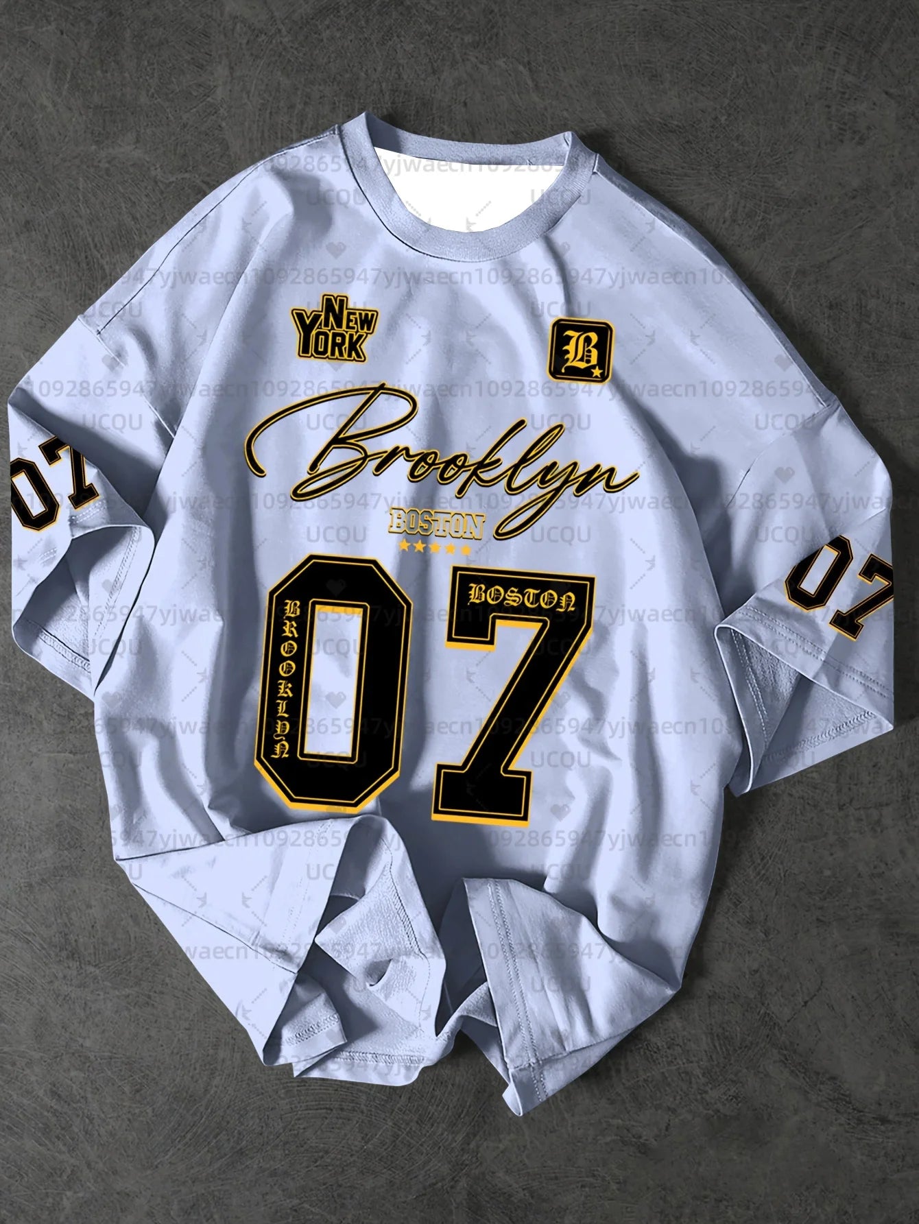 Men's Sports Jersey Brooklyn 07 Print Short Sleeve T-Shirt Summer Graphic Tee Jerseys Plus Size Women's Sport T-Shirt Tops