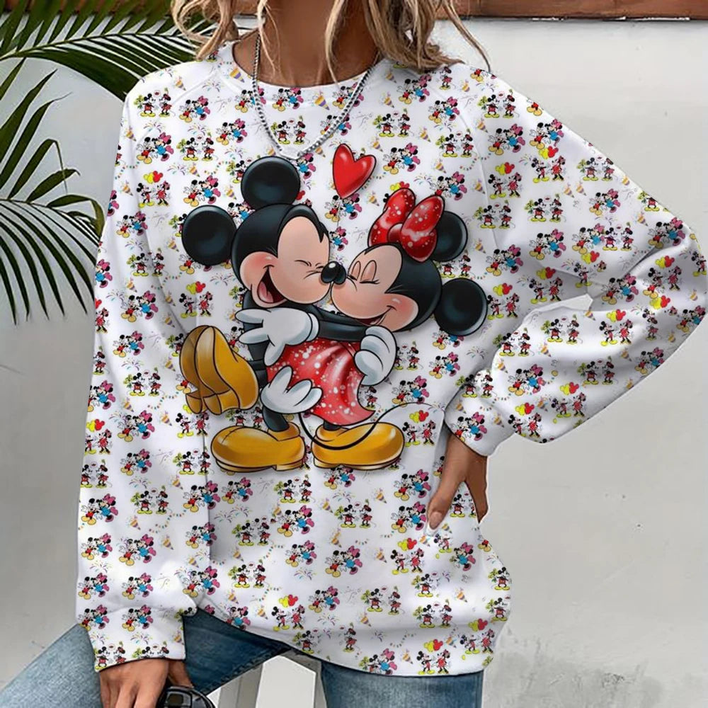 Disney Women Hoodies and Sweatshirts Mickey Mouse Fall Spring Sweatshirts Fall Spring Harajuku Long Sleeve Hoodie Clothes