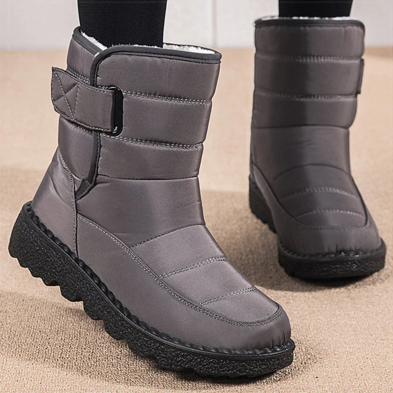 Boots Woman 2025 Winter Boots Women Low Heels Snow Boots With Fur Warm Footwear Winter Shoes Woman Luxury Middle Botas Mujer