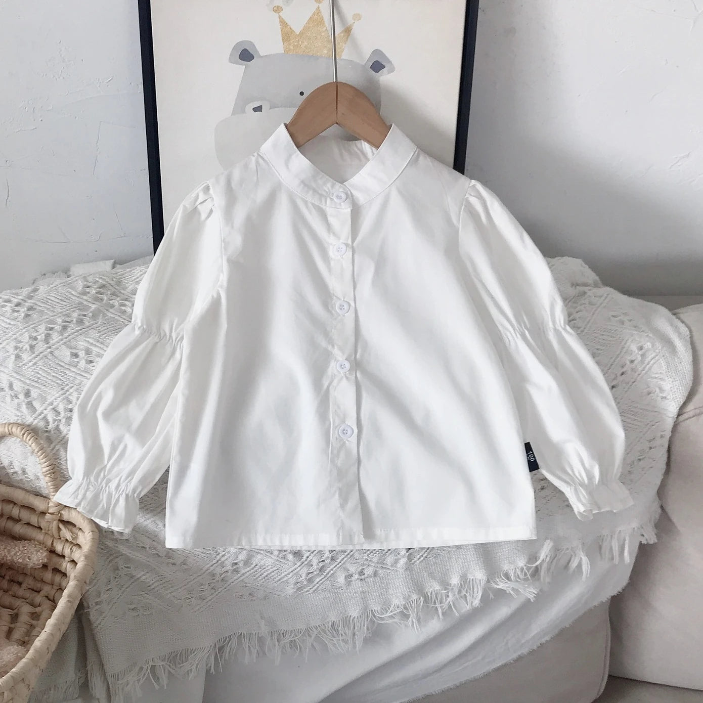 Kids School Dress White 2025 Autumn New Children Long Sleeve Blouse and School Sundress for 2 To 8 Years Old Girls Clothes Suit