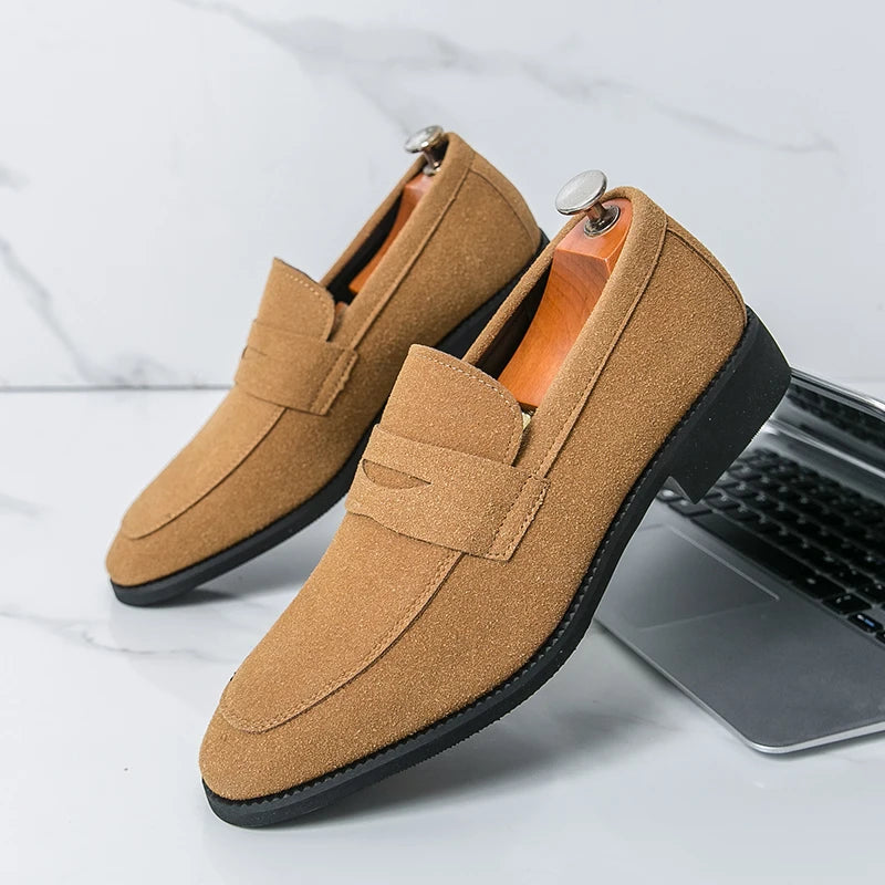 Classic Casual Leather Shoes For Men High Quality Social Shoes Men Fashion Slip On Flat Business Men's Loafers