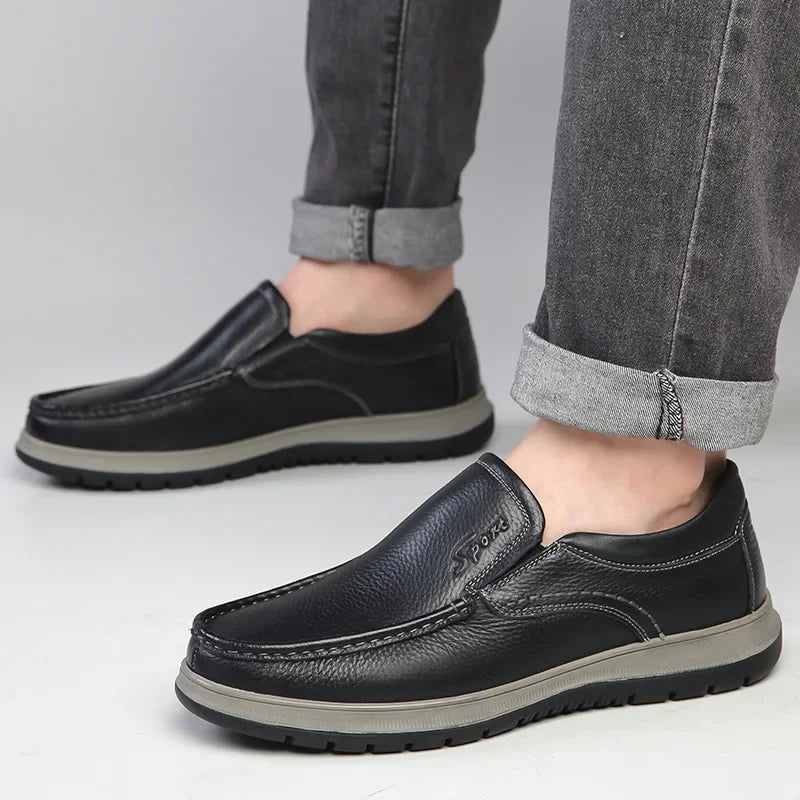 Casual Shoes For Men Flat Platform Walking Shoes Outdoor Footwear Loafers Breathable Sneakers Handmade Shoes Genuine