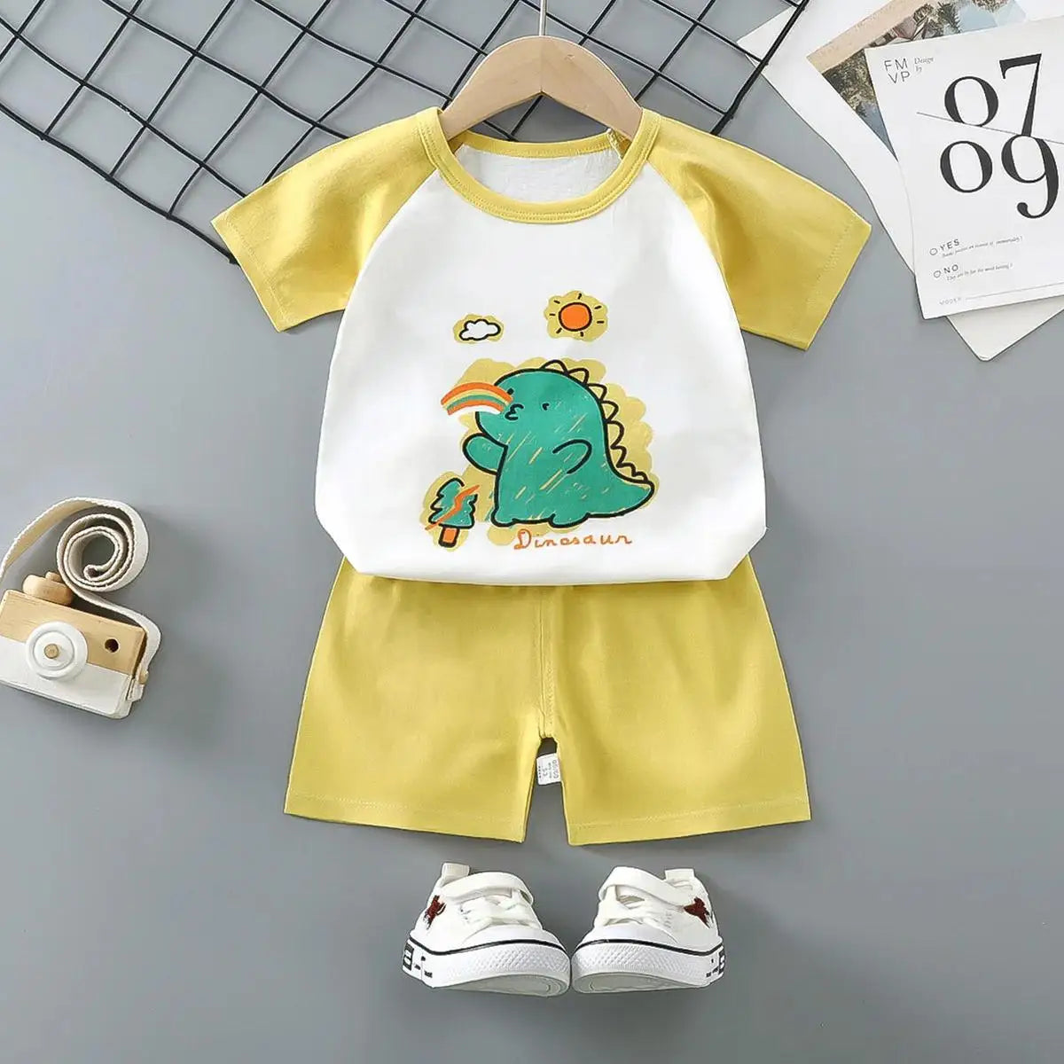 Children's Short Sleeve Set Summer Boys' Clothing Girls' T-shirt Baby Summer Clothing 2025 Children's Clothing