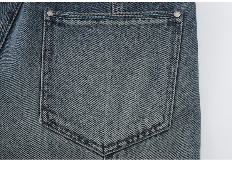 2025 Autumn New Arrivals Stitched Wide Leg Jeans Simple Leisure Long Pants Comfortable Stylish Jeans