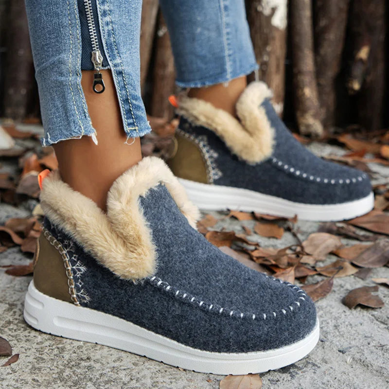Boots Woman 2025 Trend Snow Flat Shoes Women Platform Women Shoes Fashion Ankle Boots Plush Botas Mujer Women's Winter Boots