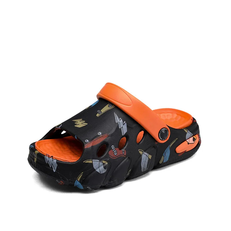 2025 Kids' Summer Sandals Non-Slip Soft Sole Chunky Slides for Boys Girls Breathable Outdoor Beach Shoes Thick Cushioned Soles