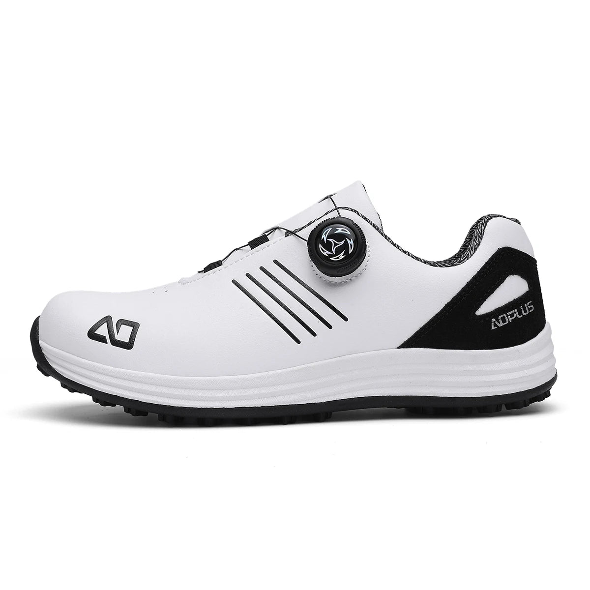 Men's Golf Shoes, New Style, Fashionable, Simple, Versatile, Solid Color, Waterproof Upper, Versatile, Stylish, Casual Sports Shoes for Men, Outdoor Youth Fashion, Men's Rotating Buckle Design, Thick Sole, Height-Increasing,