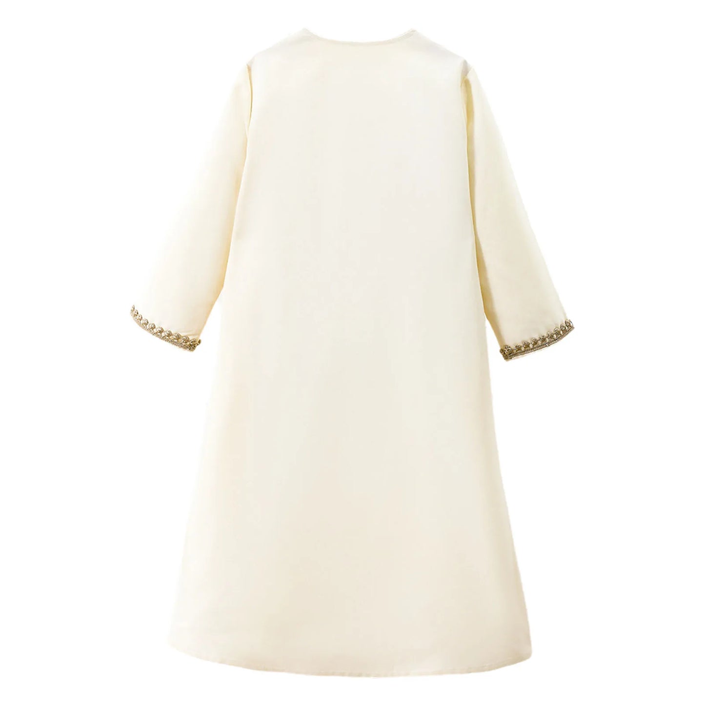 Muslim Boys Robe Kids Arabic Islamic Abaya Kaftan Prayer Clothing Long Sleeve Embroidered Zipper Gown Top Ramadan Eid Thobe