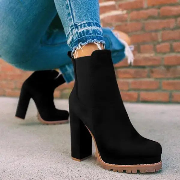 2023Women Shoes Ankle Boots Woman Sexy High Heels Pattern Chunky Heel Shoes Ladies Female Open Toe Women's Sude Boots
