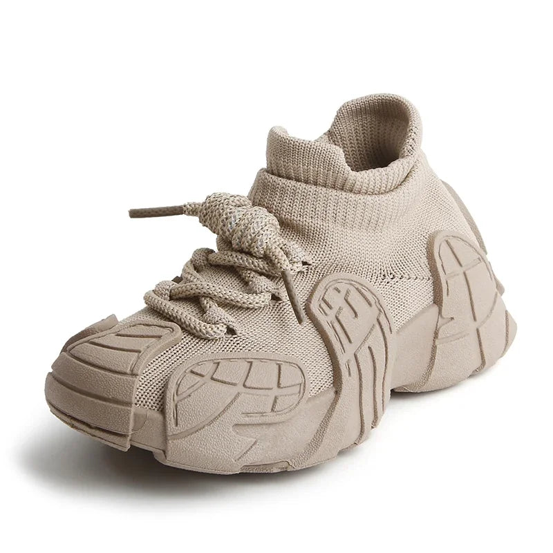 Kid Shoes Sneakers Fashion Knit Luxury Designer High Top Children Shoes Comfortable Casual Running Sports Tennis Shoes Boy Girls