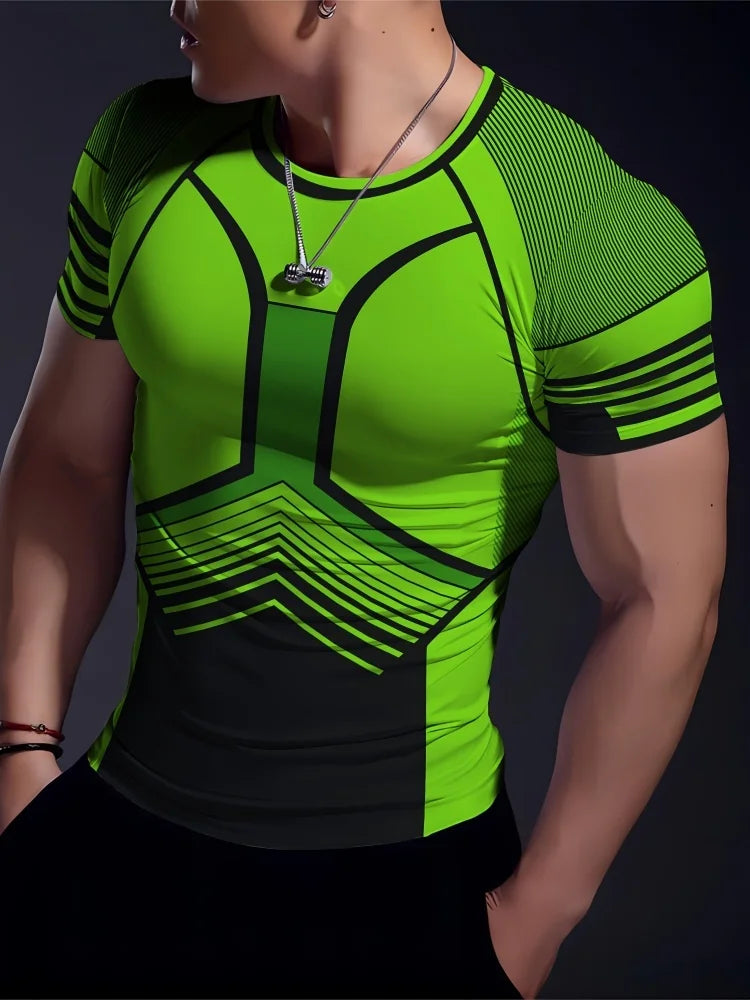 Los Angeles Text Printed Men's Sports T-shirt Summer Daily Casual Men's Short-sleeved Top Outdoor Fashion Men's Fitness T-shirt