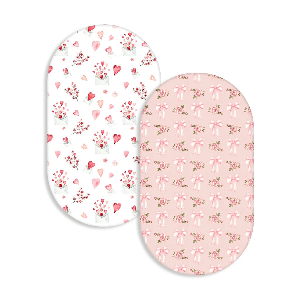 Elinfant 2PCS Polyester Fitted Crib Sheet Set,Toddler Bed Sheets Mattresses,Changing Pad Cover,Baby Fitted Bassinet Bed Sheet