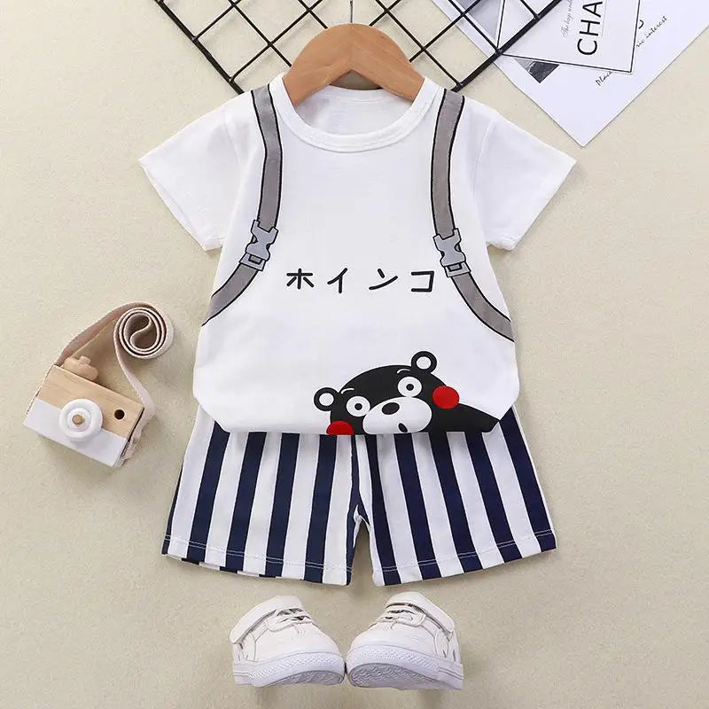 2022 New Summer Infants Clothes Short Sleeve T-shirt+shorts 2-piece For Baby Boys Girls Kids Outfit Children's Clothing Sets
