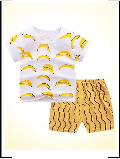 Mickey Mouse Clothes Set For Toddler Costume Summer Cartoon Character Tshirts Sports Clothing Set Infant Baby Kids Outfits