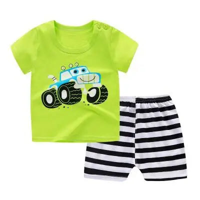Mickey Mouse Clothes Set For Toddler Costume Summer Cartoon Character Tshirts Sports Clothing Set Infant Baby Kids Outfits