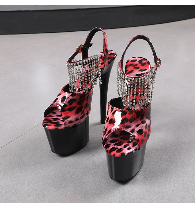 shoes for women 2022 Fashion Women Pumps Retro Thin Heels Sandals Leopard Spring Platform Dress Party Wedding Basic Shoes Woman