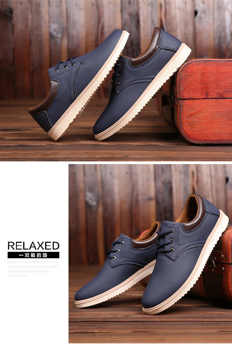 Casual Shoes Men Leather  Men 2023 Summer Brand Comfortable Flat Shoes for Men Trendy Sneaker Men Lace Up Oxfords Shoes