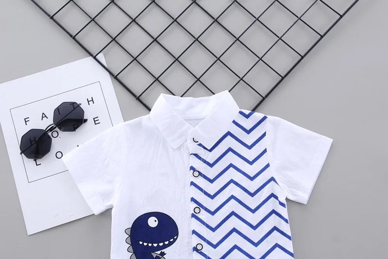 New Fashion Summer Baby Clothes For Boys Children Cartoon Shirt Shorts 2pcs/sets Toddler Casual Sport Clothing Kids Tracksuits