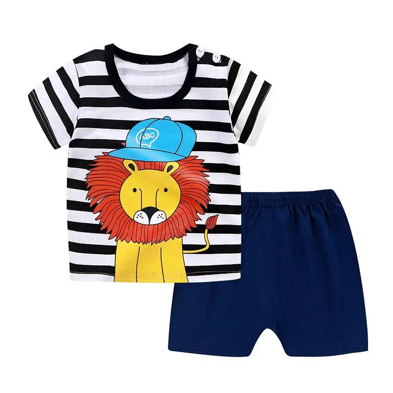 Mickey Mouse Clothes Set For Toddler Costume Summer Cartoon Character Tshirts Sports Clothing Set Infant Baby Kids Outfits