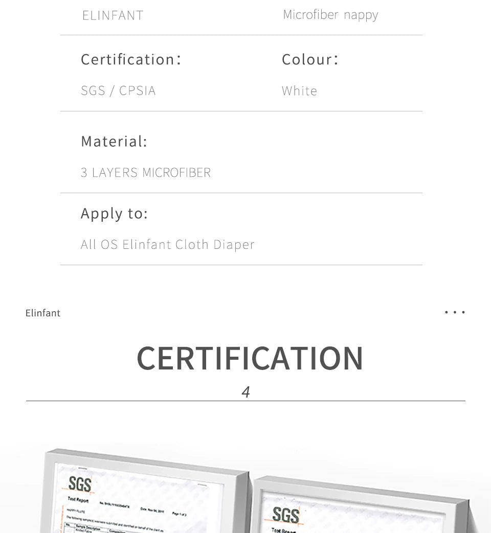 Elinfant 5/10pcs / Set 3 Layers Microfiber Cloth Diaper Nappy Insert Super Absorbent Reusable Washable 35×13.5 Cm Diaper Insert