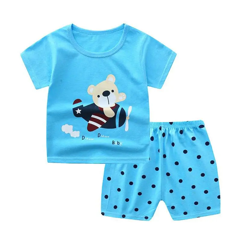 Mickey Mouse Clothes Set For Toddler Costume Summer Cartoon Character Tshirts Sports Clothing Set Infant Baby Kids Outfits