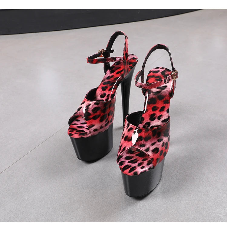 shoes for women 2022 Fashion Women Pumps Retro Thin Heels Sandals Leopard Spring Platform Dress Party Wedding Basic Shoes Woman
