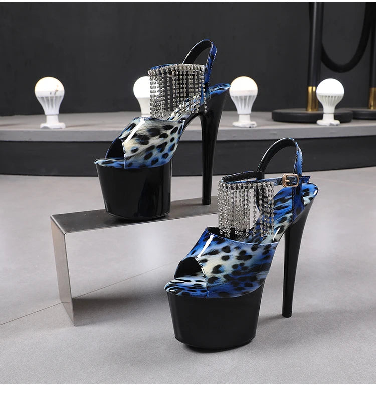 shoes for women 2022 Fashion Women Pumps Retro Thin Heels Sandals Leopard Spring Platform Dress Party Wedding Basic Shoes Woman