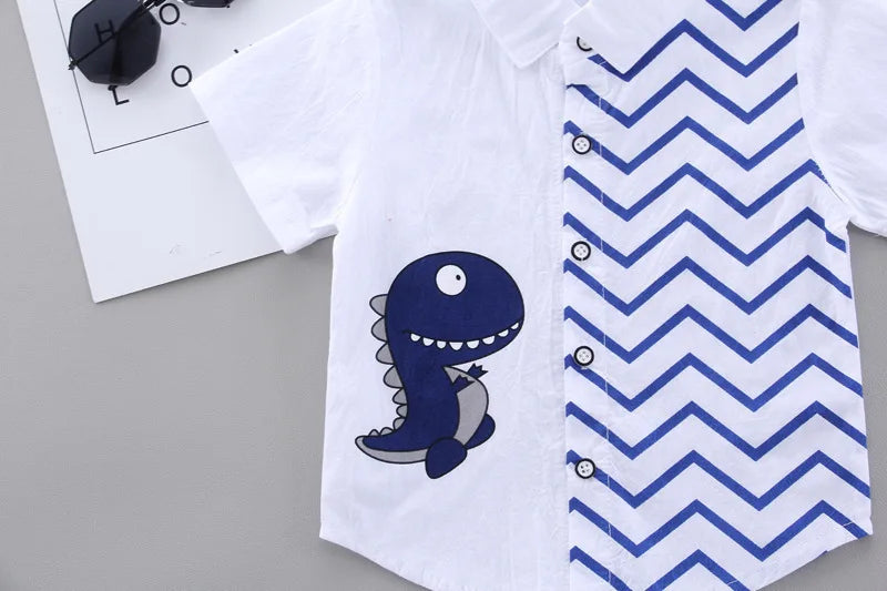 New Fashion Summer Baby Clothes For Boys Children Cartoon Shirt Shorts 2pcs/sets Toddler Casual Sport Clothing Kids Tracksuits