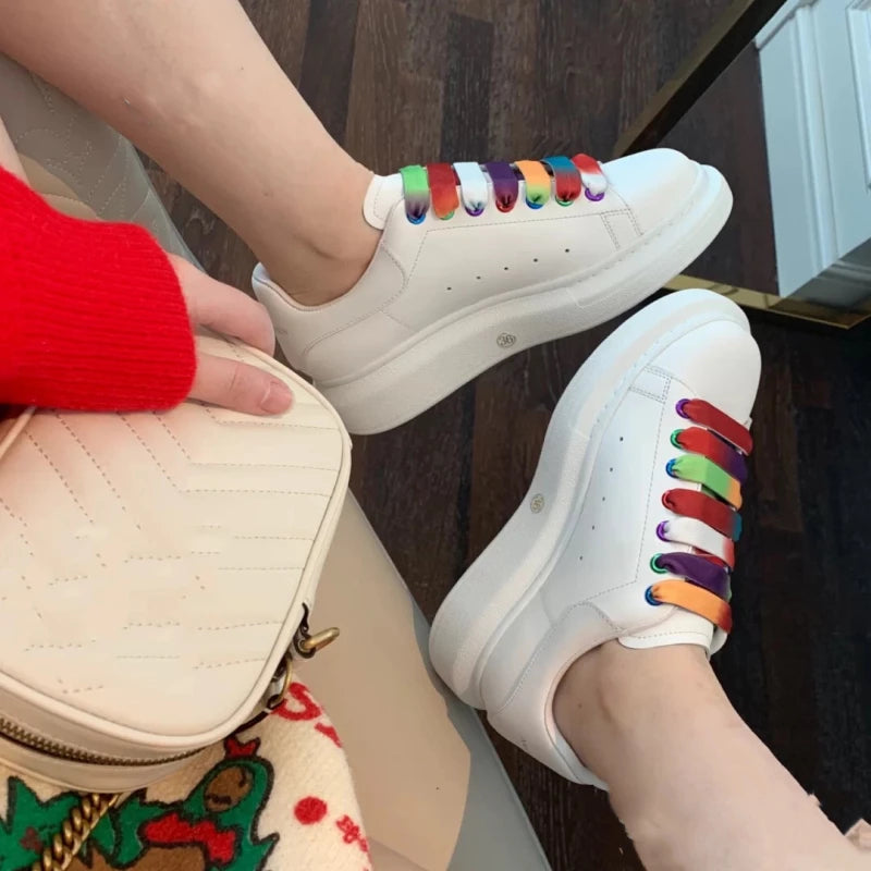 2024 Classic Leisure Sports Sneakers Height Increasing Lovers With Men's and Women's Thick Bottom fFlat Lace-up Waterproof Shoes