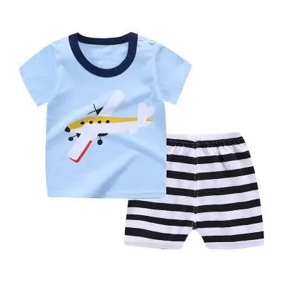 Brand Designer Cartoon Clothing Mickey Mouse Baby Boy Summer Clothes T-shirt+shorts Baby Girl Casual Clothing Sets