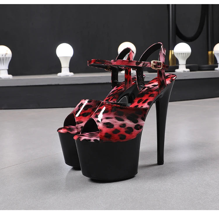 shoes for women 2022 Fashion Women Pumps Retro Thin Heels Sandals Leopard Spring Platform Dress Party Wedding Basic Shoes Woman