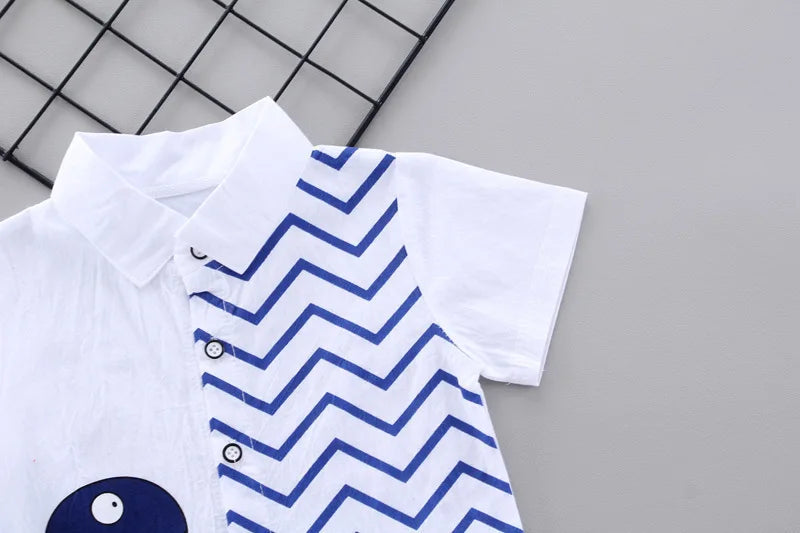 New Fashion Summer Baby Clothes For Boys Children Cartoon Shirt Shorts 2pcs/sets Toddler Casual Sport Clothing Kids Tracksuits