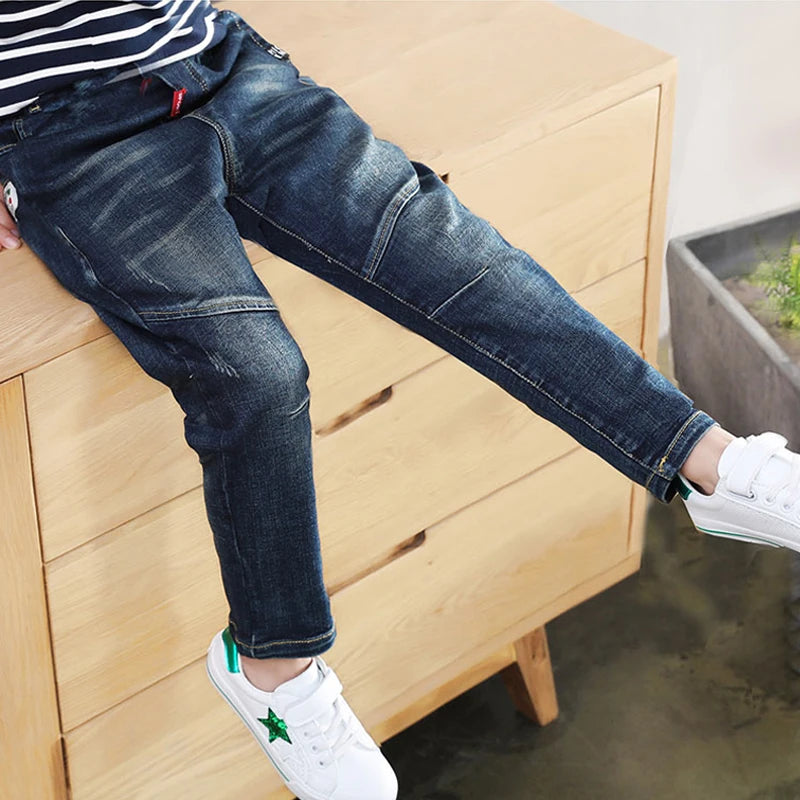 IENENS Jeans For Boys Clothes Kids Cowboy Sports Pants Children Denim Trousers Clothing Boy Bottoms Size 4 5 6 7 8 9 10 11 12