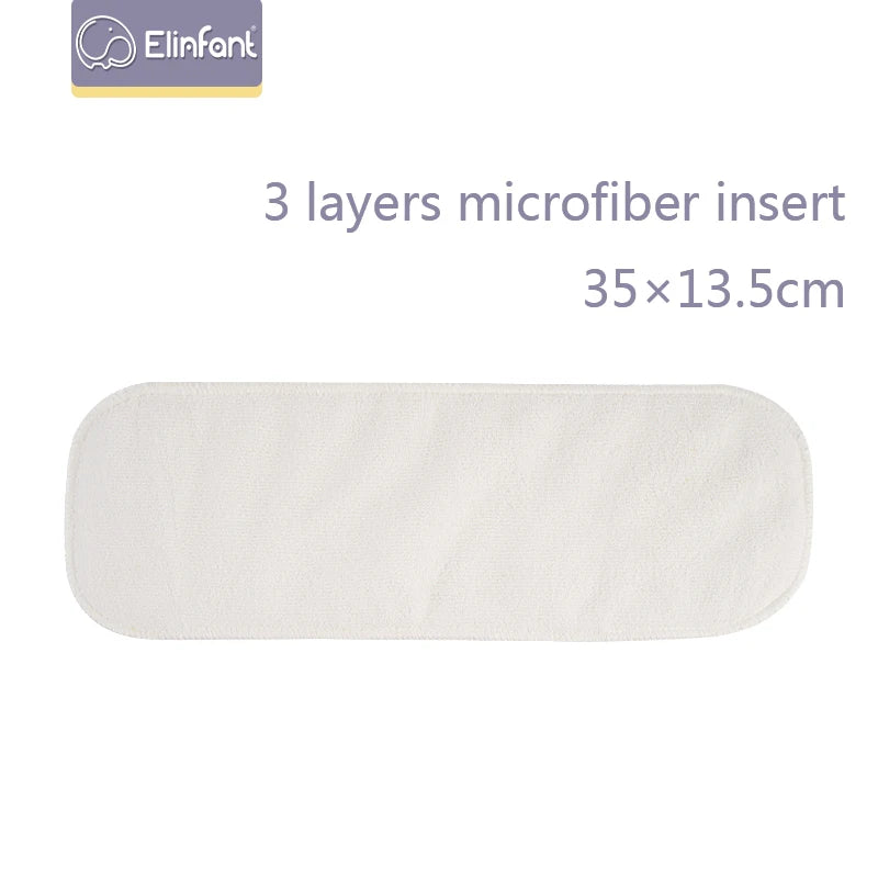 Elinfant 5/10pcs / Set 3 Layers Microfiber Cloth Diaper Nappy Insert Super Absorbent Reusable Washable 35×13.5 Cm Diaper Insert