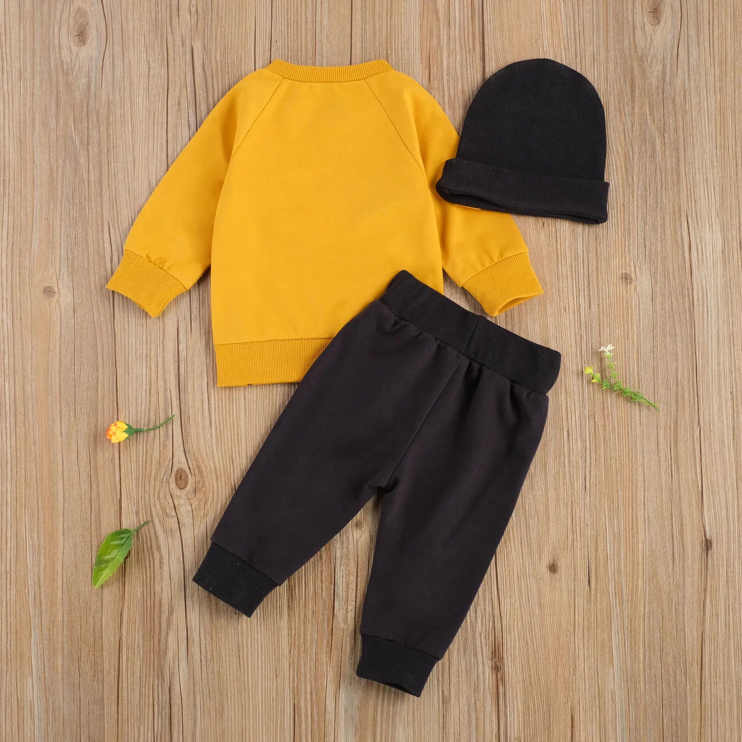 Children Long Sleeves Long Pants Suit, Newborn Boys Fox Printed Clothes Set, Autumn Round Collar Outfits with Hat 3pcs set