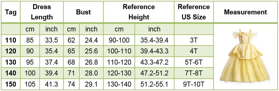 Kids Princess Dresses Girls Belle Party Costume Children Christmas Birthday Flower Clothes Beauty and the Beast Fancy Disguise