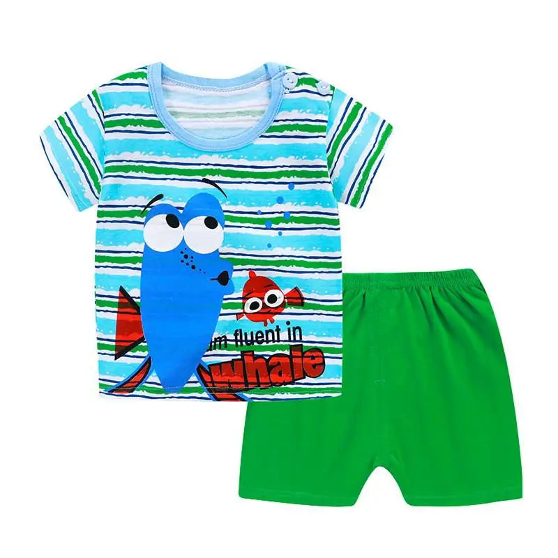 Mickey Mouse Clothes Set For Toddler Costume Summer Cartoon Character Tshirts Sports Clothing Set Infant Baby Kids Outfits