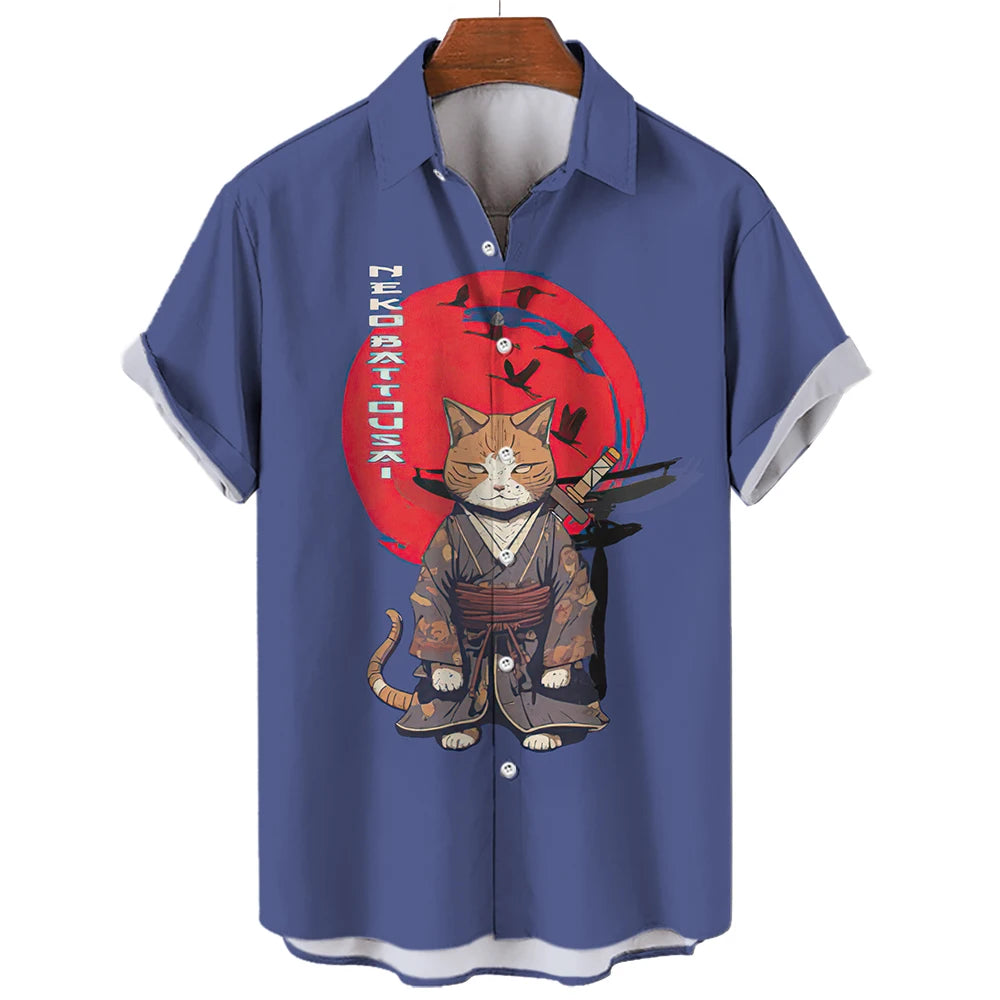 2023 trendy new 3D printed shirts men's Hawaii summer beach vacation short sleeved shirt comfortable and casual Men's clothing