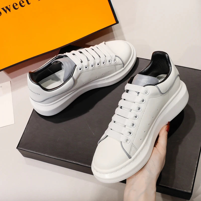 2024 Classic Leisure Sports Sneakers Height Increasing Lovers With Men's and Women's Thick Bottom fFlat Lace-up Waterproof Shoes