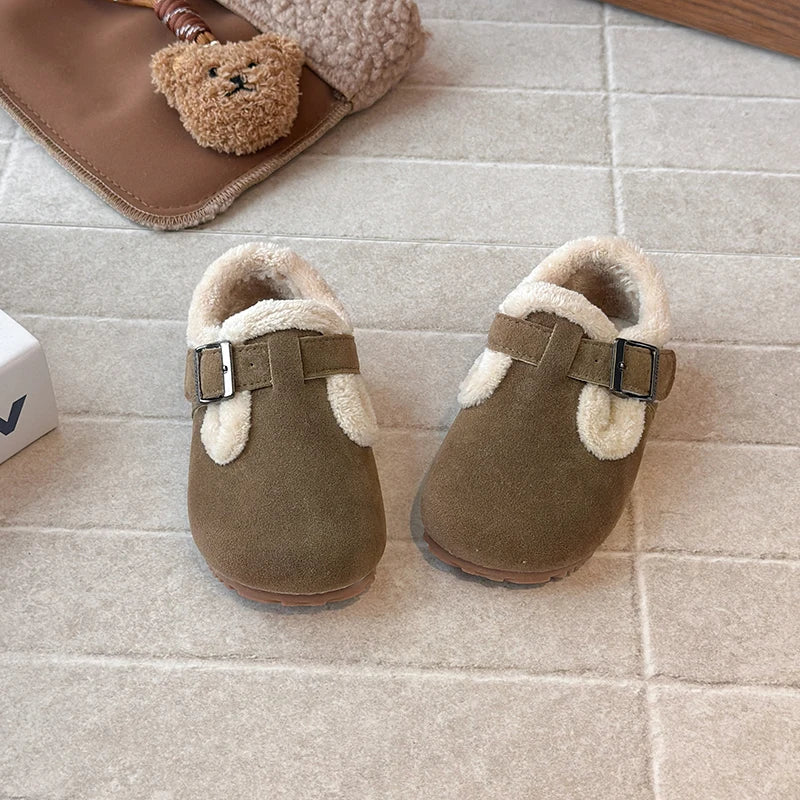 Children's Cotton Shoes Old Yellow Padded Thickened Boys Girls Bir Casual Shoes Khaki Soft Non-slip Kids ken Fashion Boots