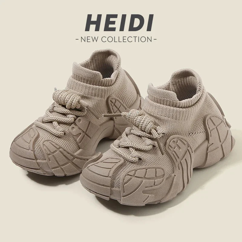 Kid Shoes Sneakers Fashion Knit Luxury Designer High Top Children Shoes Comfortable Casual Running Sports Tennis Shoes Boy Girls